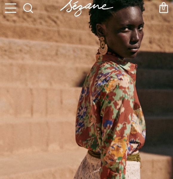 Sezane Pierro Shirt Antique Flower Print 36 NWOT - Picture 2 of 9